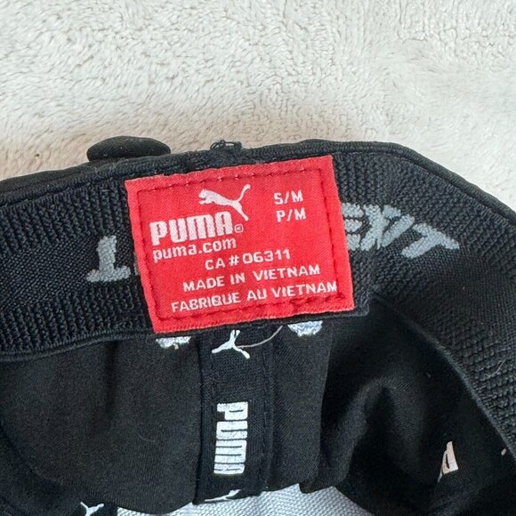 Puma FlexFit Baseball Cap Lightweight Stretch Embroidered Logo Black Mens S/M - Picture 7 of 8